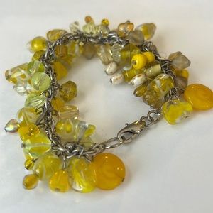 No markings glass yellow bracelet